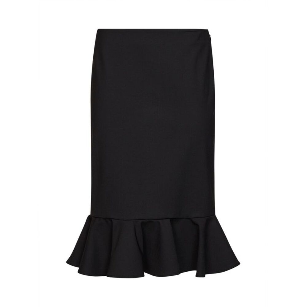 Giuseppe Di Morabito Women Black Virgin Wool Midi Skirt With Ruffle